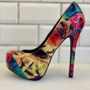 Steve Madden Nala Floral Platform Heels Women’s Size 8 Multicolor Stiletto